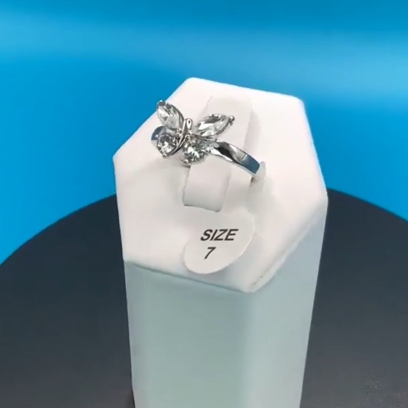 🦋💍Sterling Silver 1.2TCW Marquis and Brilliant Cut Butterfly Cz Diamond Rin… - Picture 17 of 17